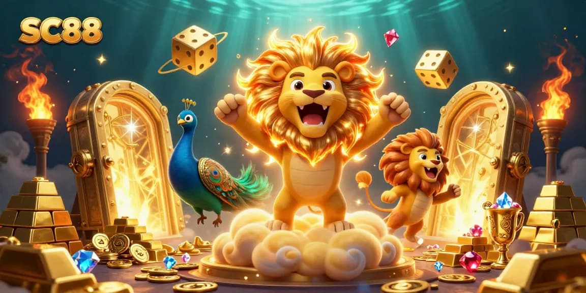 Experience thrilling gaming excitement with SC88's vibrant casino scene and dynamic characters.