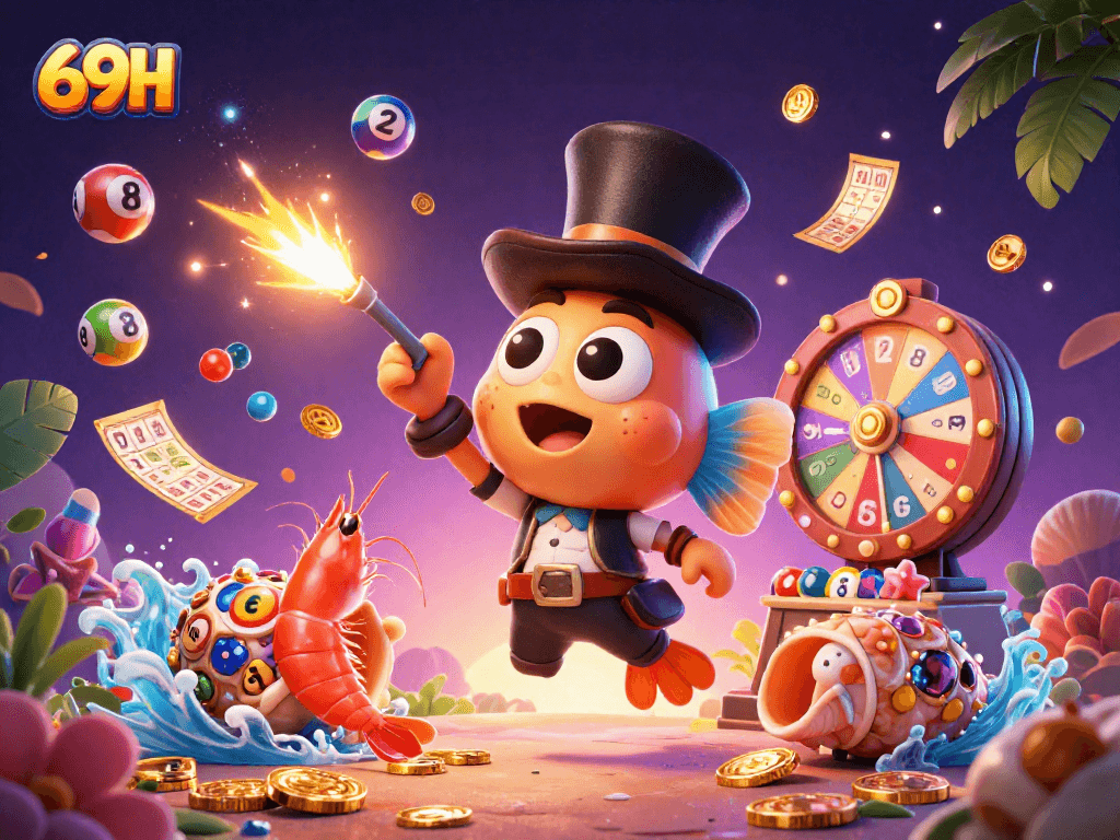 Ganhe prêmios emocionantes com 69H em um mundo de jogos de azar e loteria vibrantes.