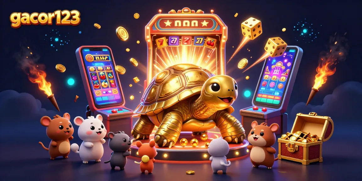 Experience the excitement with gacor123 as the golden tortoise leads thrilling slot gameplay.
