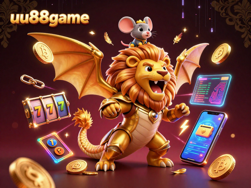 Engage with thrilling uu88game experiences featuring a roaring chimera and crypto elements.