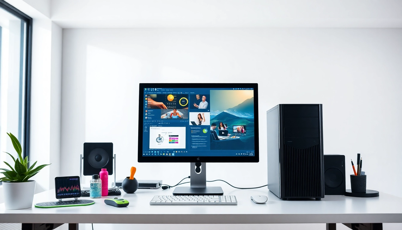 Εξερευνήστε refurbished pc σε σύγχρονο γραφείο με κομψό σχεδιασμό και αισθητική.