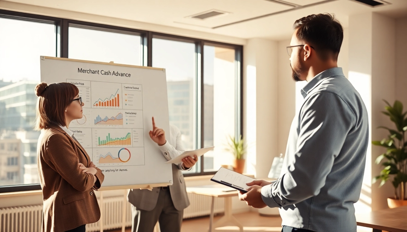 Explore risks of merchant cash advance during a financial strategy meeting.