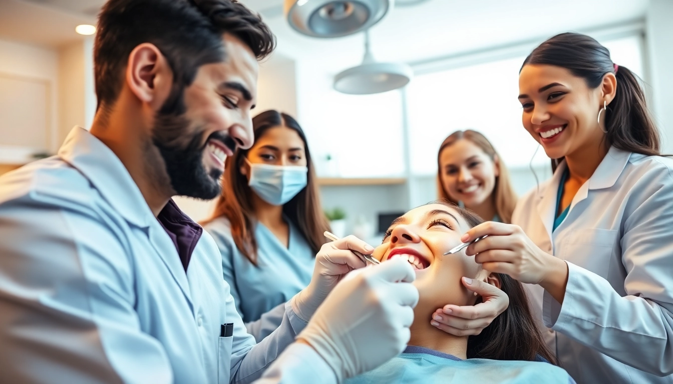 Engaging minnesota dentists collaborating in a bright dental office environment.