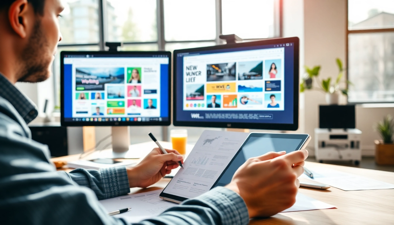 Showcasing web design edmonton processes in a professional workspace