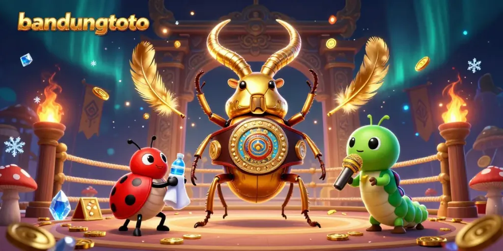 Experience the excitement of bandungtoto with a vibrant, dynamic illustration featuring unique characters and casino elements.