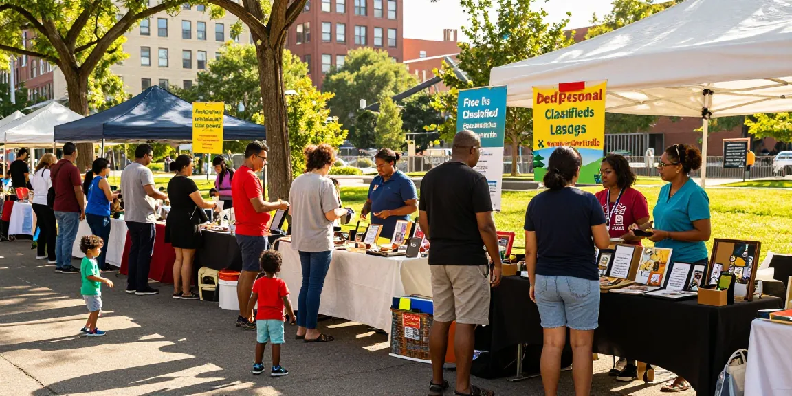 People engaging in local marketplace activities promoting bedpersonal classifieds