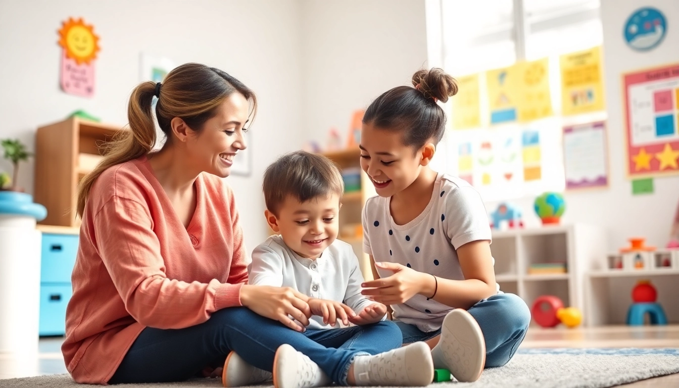 Engaging scene illustrating What is ABA therapy with a therapist and child in a colorful clinic.