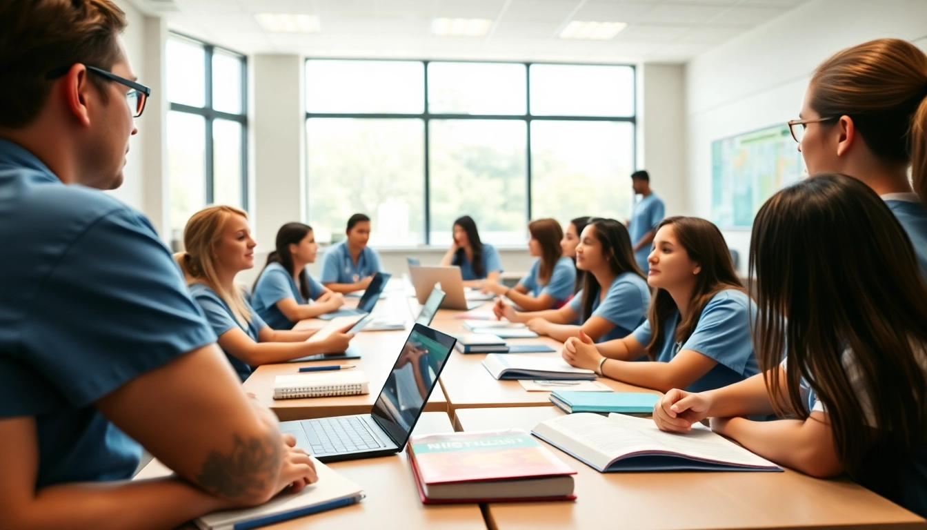 Join an engaging in person Nclex review in Houston with students participating in a classroom setting.