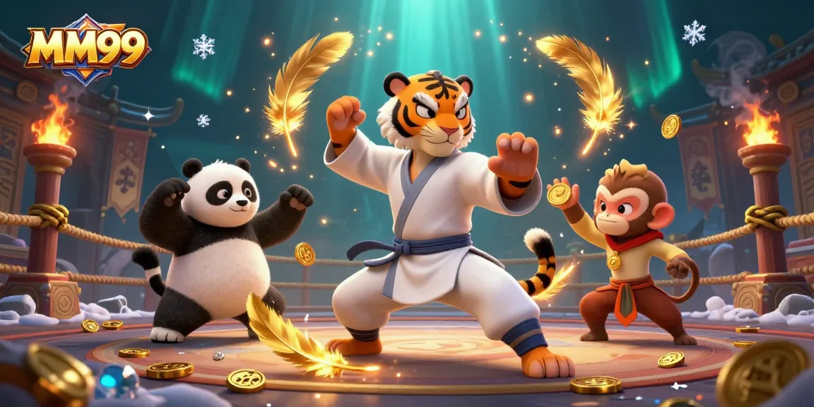Experience vibrant casino action with MM99 featuring kung fu characters in a stunning 3D illustration.
