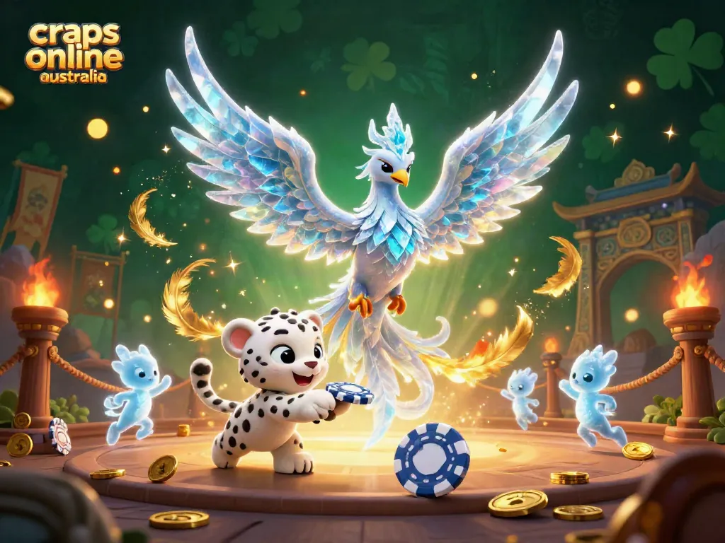 Win with craps online australia in a vibrant casino scene showcasing animated characters.