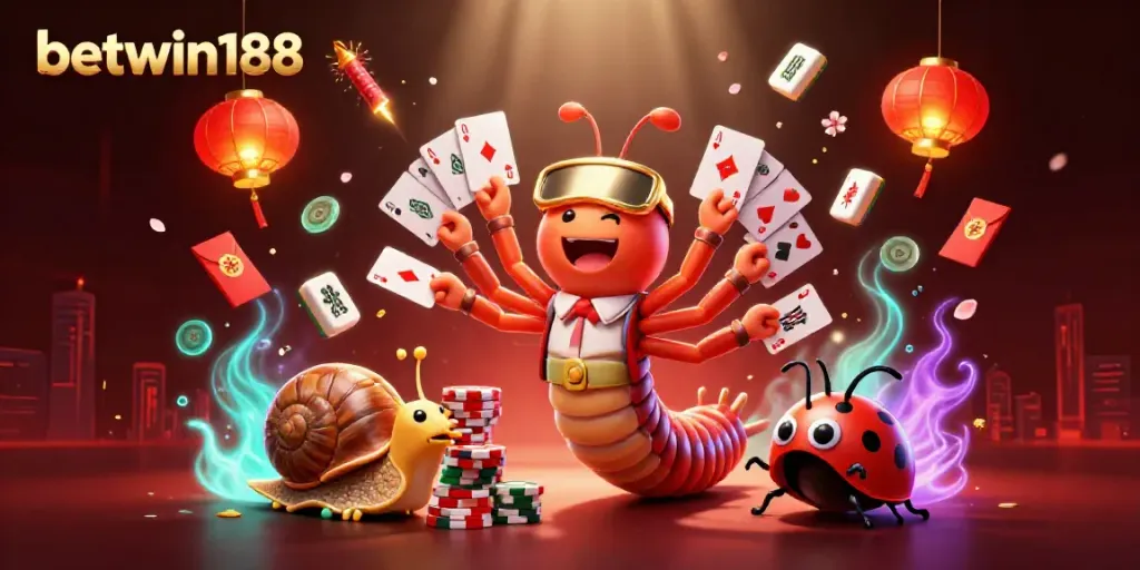 Mencari akses betwin188 lebih mudah dengan ilustrasi dealer dan simbol kasino yang menarik.
