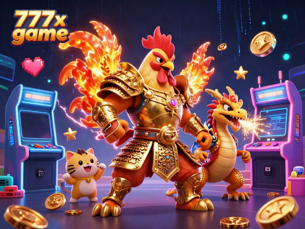 Engage in the exciting 777x game, rich with animated characters and dynamic casino elements.