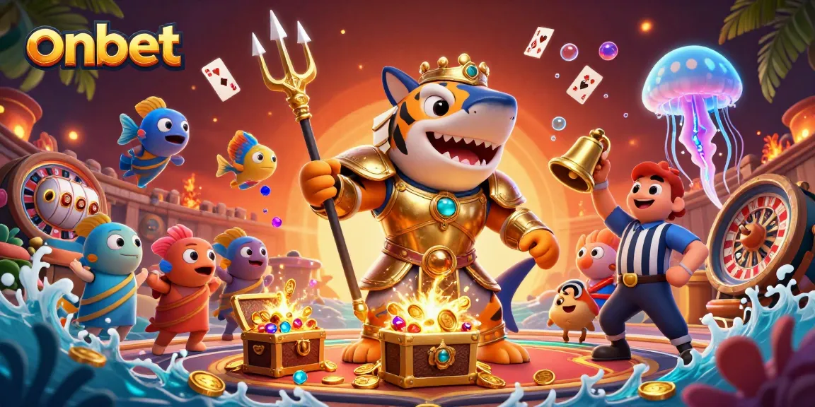 Experience thrilling betting action at onbet with a spectacular underwater casino themed illustration