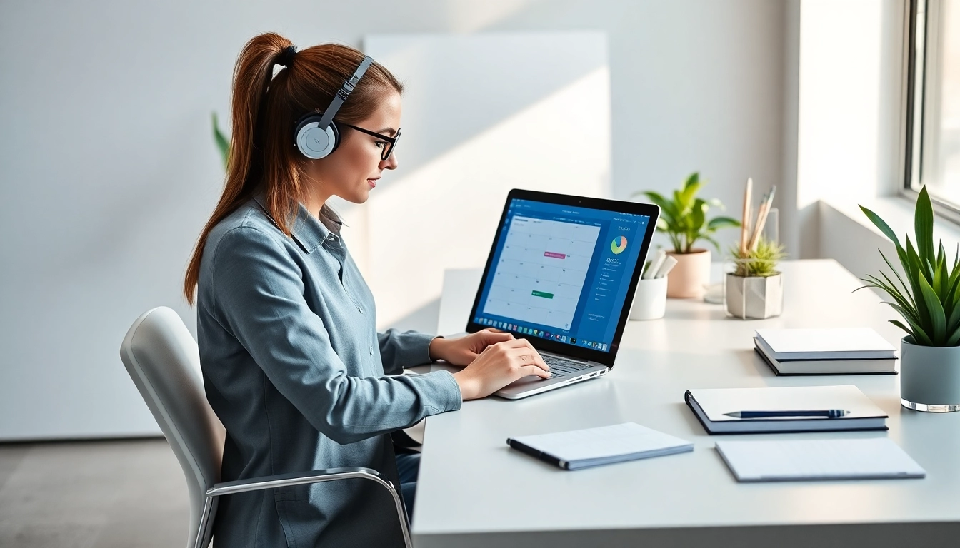 Seamlessly Organize Your Day with a professional planner at a modern office desk.