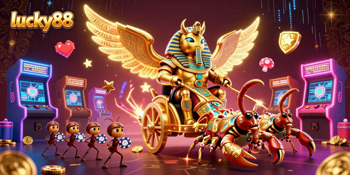 Experience the thrill of lucky88 with vibrant casino elements in a dynamic 3D scene.