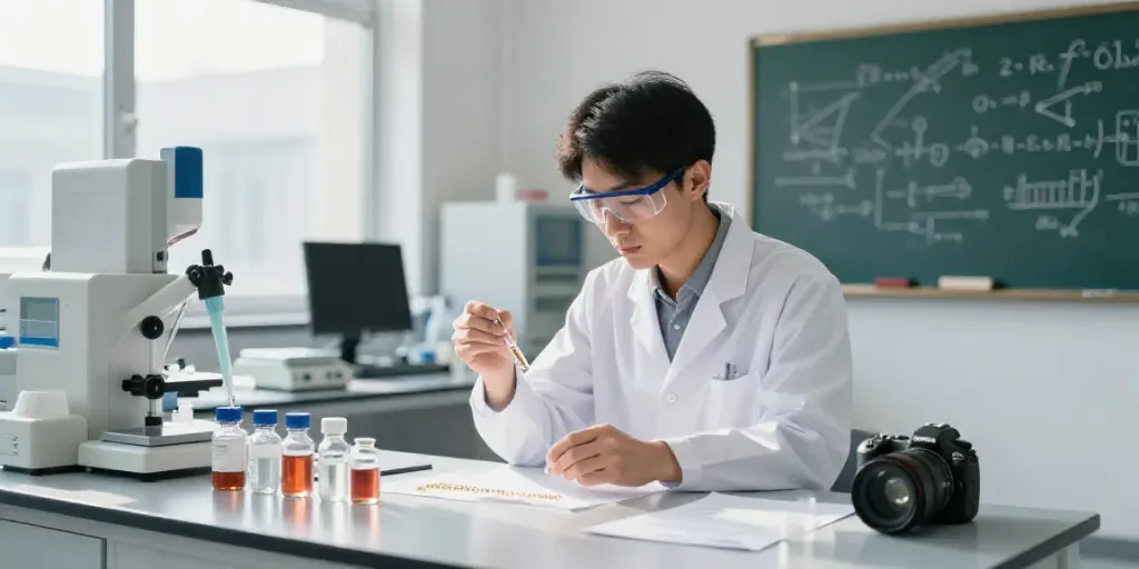 Scientist conducting peptide research in a high-quality lab environment at Swiss Chem.