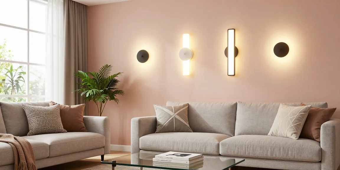 Aplice tavan moderne în living stylish cu iluminare LED caldă