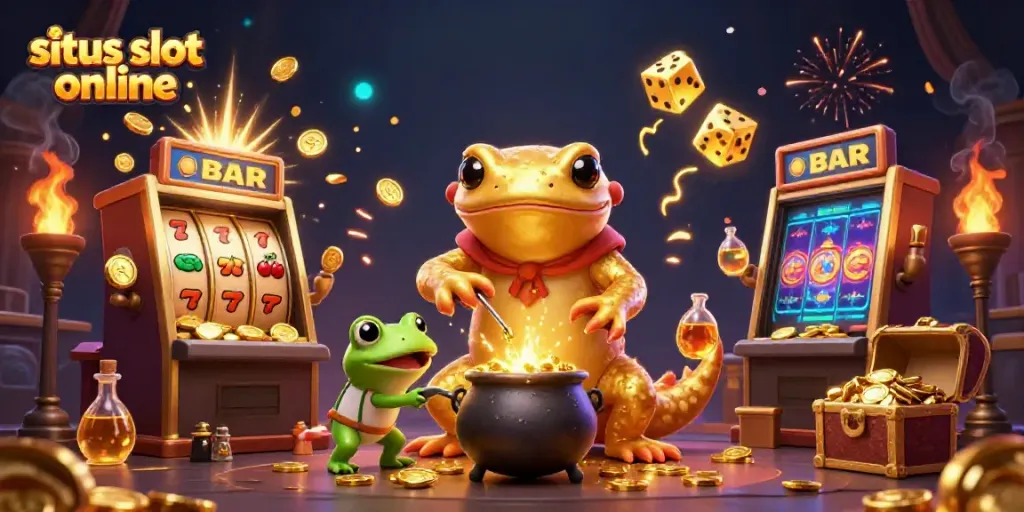 Experience the thrill of situs slot online with vibrant characters and jackpot-winning elements in a magical 3D scene.