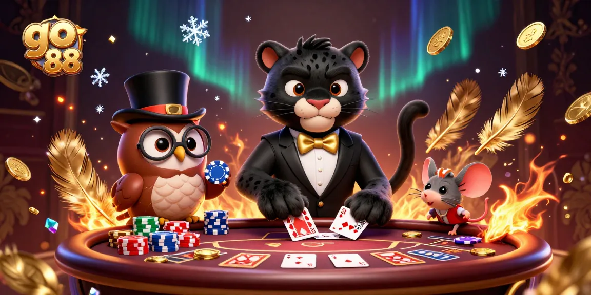 Join the excitement at go 88 with a stylish panther dealing cards, perfect for casino action.