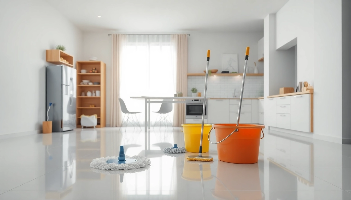 Bond cleaning service with sparkling clean surfaces and organized spaces in a modern apartment.