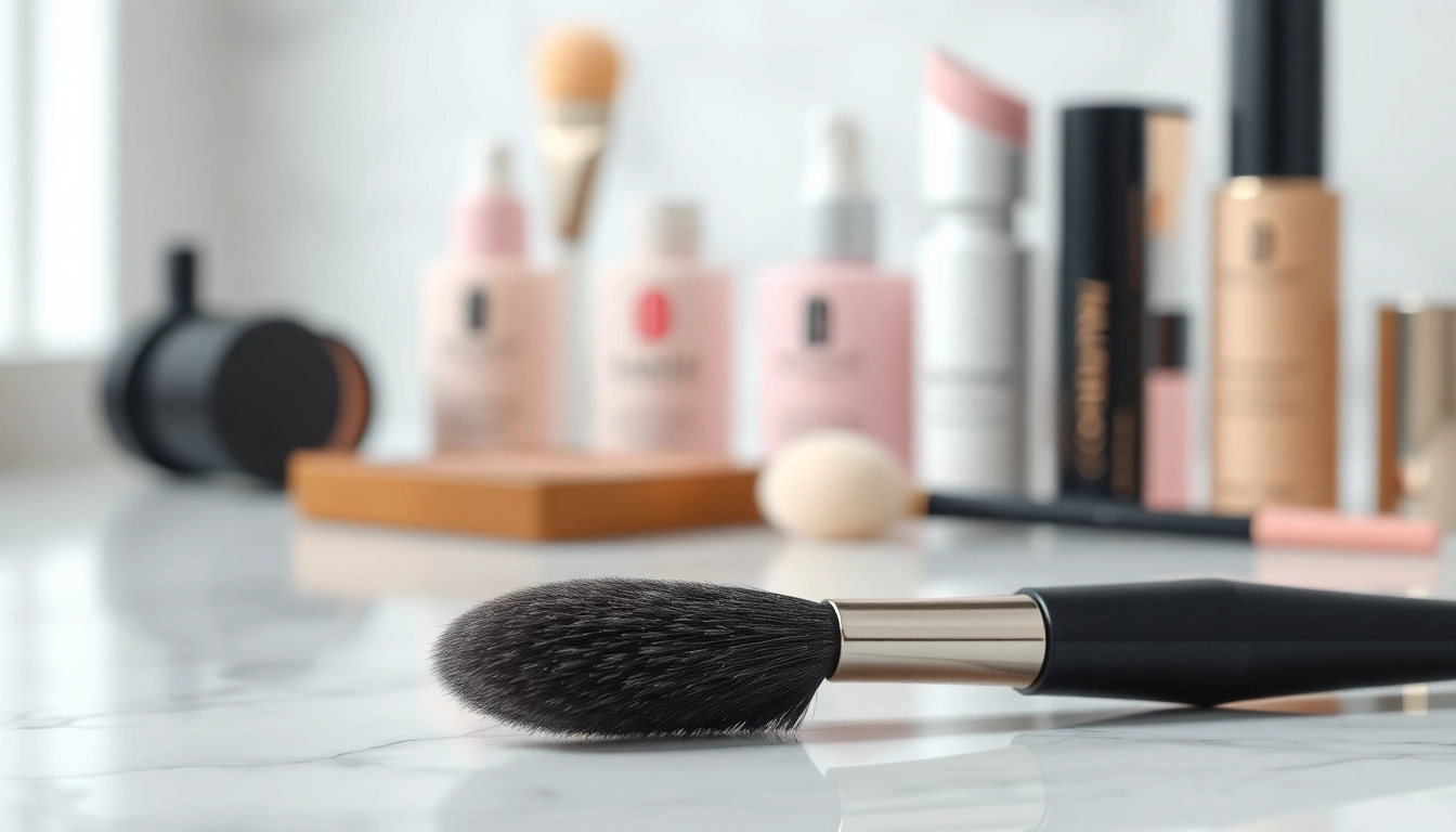 Application of angled concealer brush showcasing its precision and versatility.