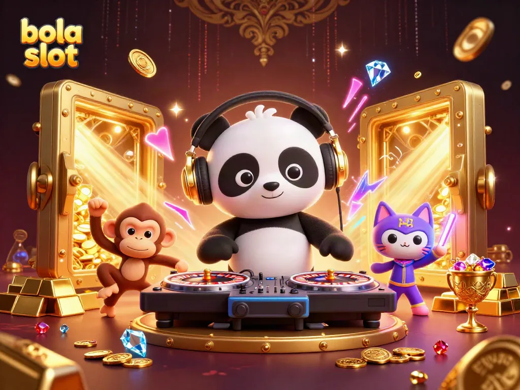 Engage in thrilling bola slot adventures with a DJ panda, dancing monkey, and rave kitten.