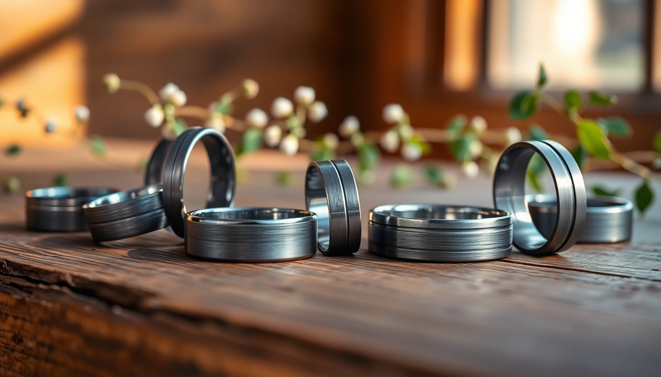 Discover exquisite Gunmetal Wedding Bands for Men featuring sleek designs and unique finishes.