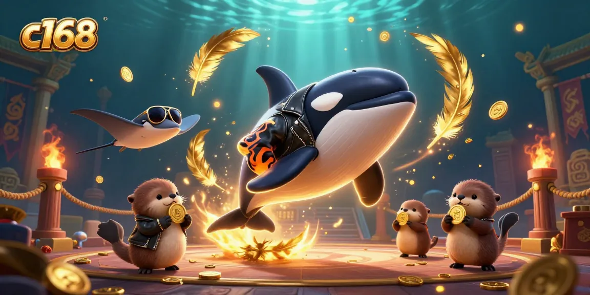 Experience the thrilling c168 betting action with cartoon characters jumping amidst golden coins and dynamic game elements.