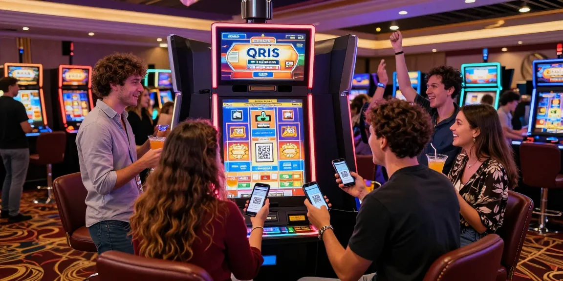 Players enjoying slot qris gameplay with vibrant casino ambiance.