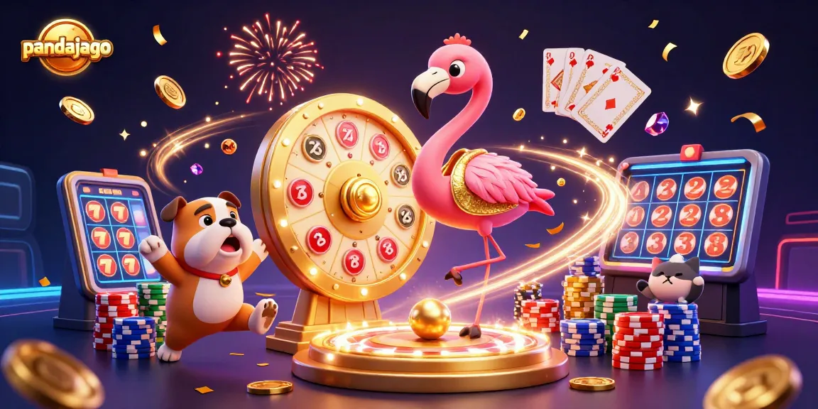 Menggandakan keseruan bermain slot di pandajago dengan koin emas yang berjatuhan dan jackpot yang bersinar.