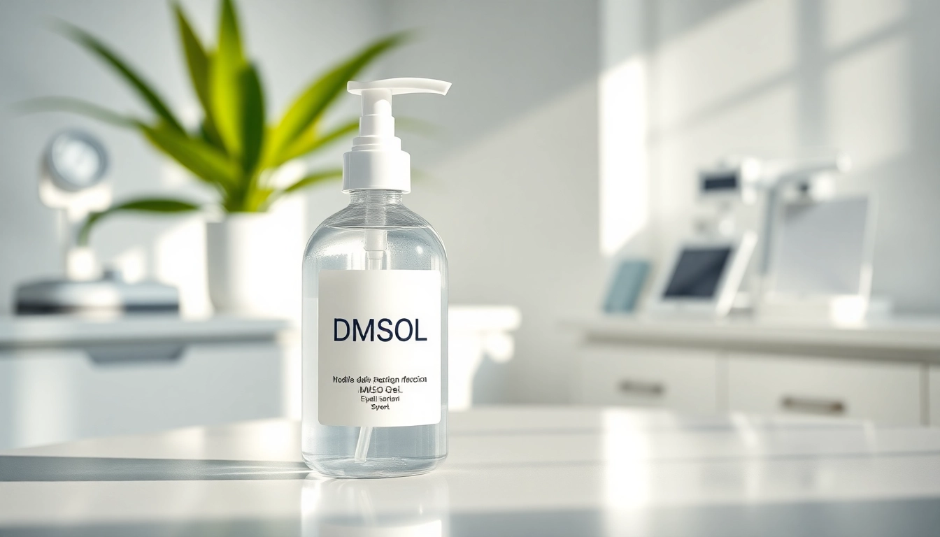 Apply dmso gel in a bright medical setting showcasing its benefits for skincare.
