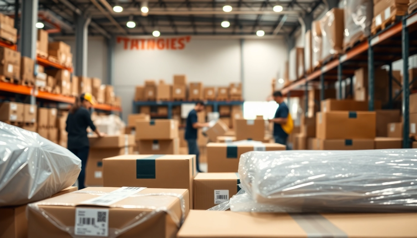 Explore exceptional packaging services Chicago with vibrant materials in a professional warehouse.