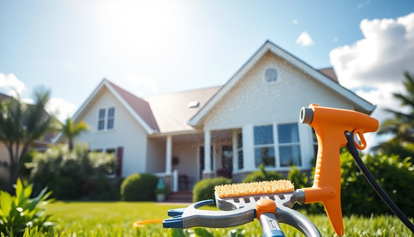 House Washing services revealing a clean home exterior with sparkling features after professional wash.